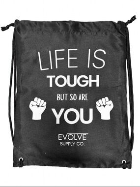 Men's Black Motivational Drawstring Bag